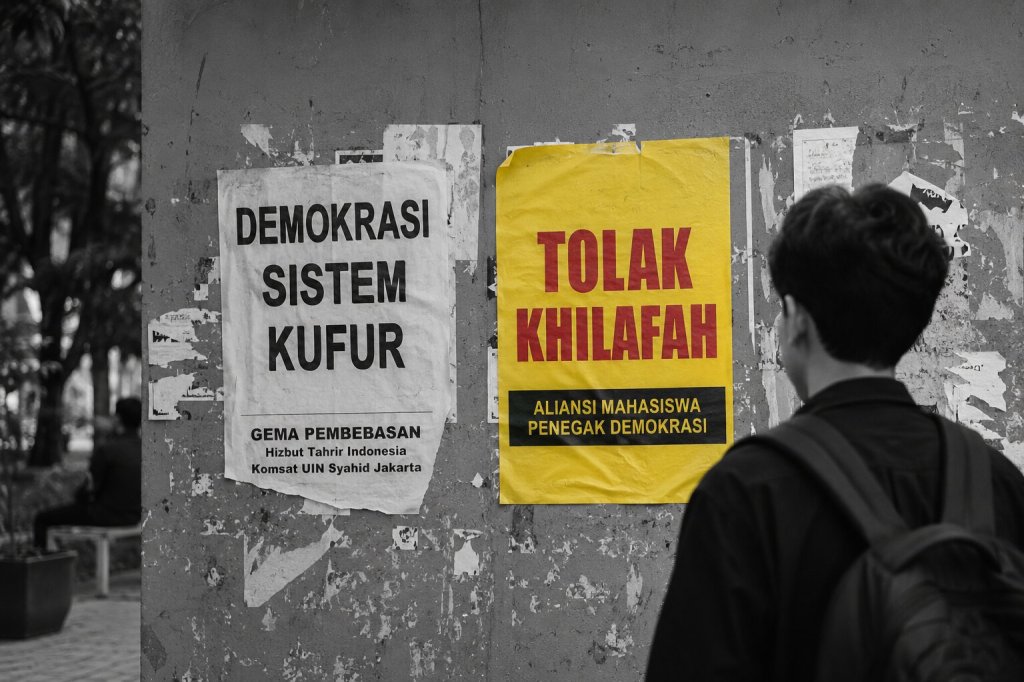 Ketika Demokrasi Kufur Versus Tolak Khilafah Bertemu di Kampus